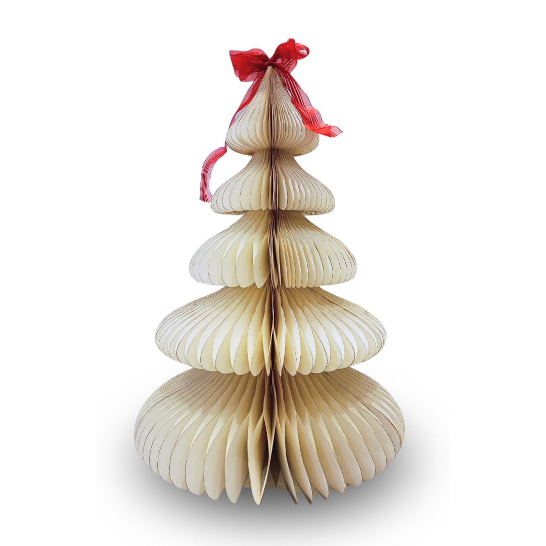 Load image into Gallery viewer, Ivory Paper Christmas Tree
