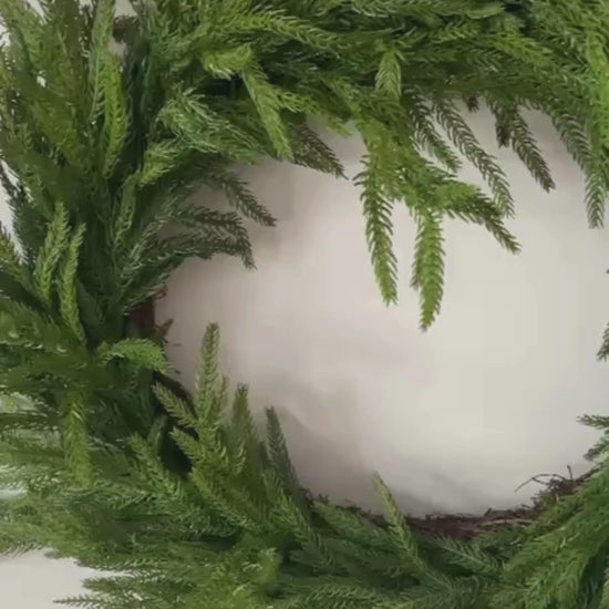 Load and play video in Gallery viewer, Christmas Norfolk Pine Swag (Medium)
