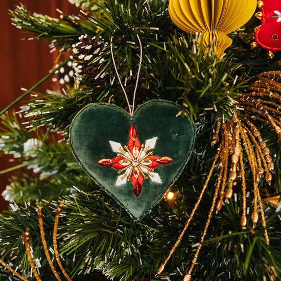 Heart & Onion Shaped Embroidered Ornaments