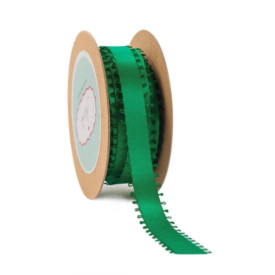 Dark Green Satin- Picot edges