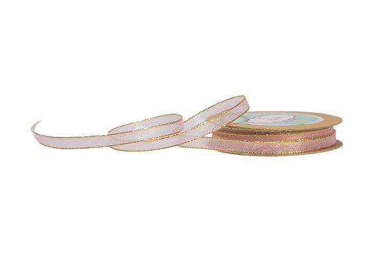 Sheer ribbon with gold trim