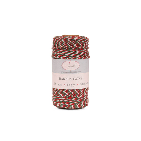Load image into Gallery viewer, Bakers Twine- Dark Green, Red, White
