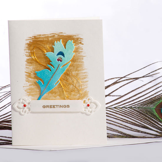Peacock Feather - Festive Card