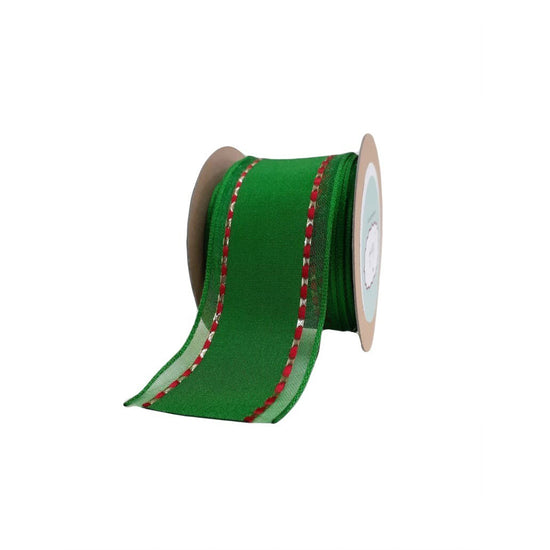 Green with Red Saddle Stitch