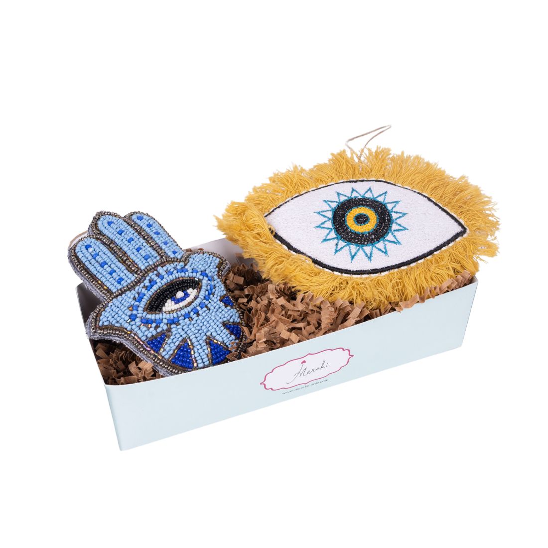Load image into Gallery viewer, Hamsa Hand &amp;amp; Evil Eye Fabric Ornaments
