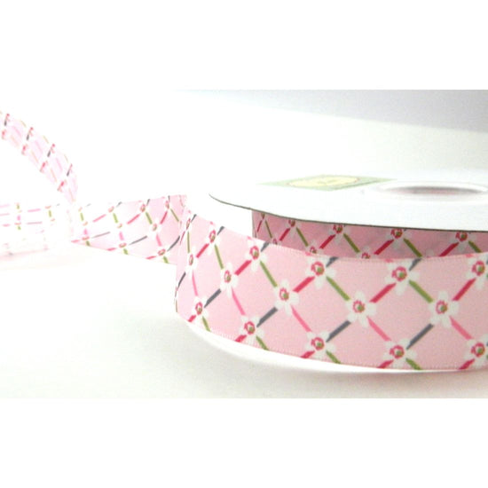 Satin Printed floral ribbon