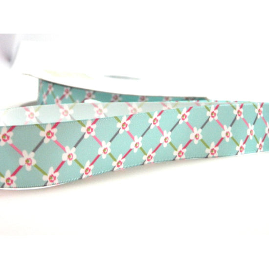 Satin Printed floral ribbon