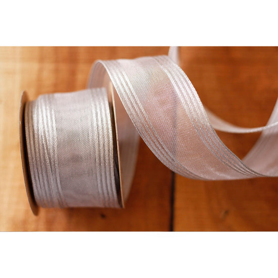Load image into Gallery viewer, Silver With 3 Silver lines of Woven Edges
